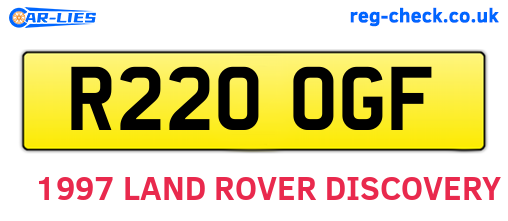 R220OGF are the vehicle registration plates.