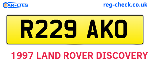 R229AKO are the vehicle registration plates.