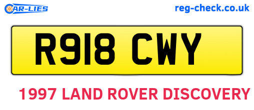 R918CWY are the vehicle registration plates.