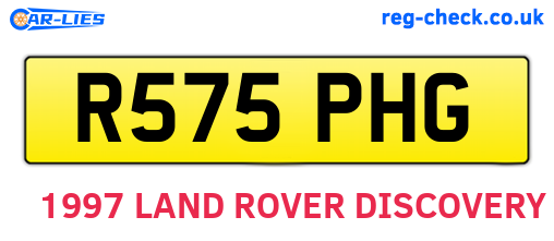 R575PHG are the vehicle registration plates.