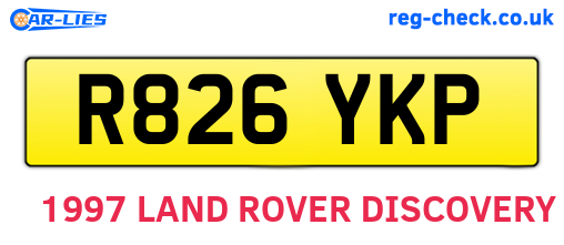 R826YKP are the vehicle registration plates.