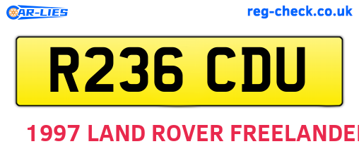 R236CDU are the vehicle registration plates.