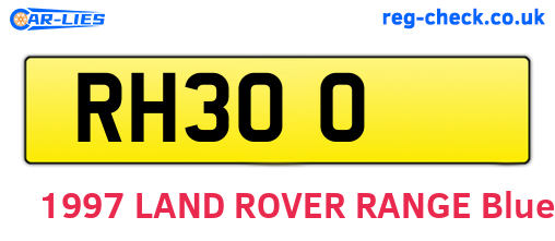 RH300 are the vehicle registration plates.