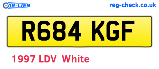 R684KGF are the vehicle registration plates.