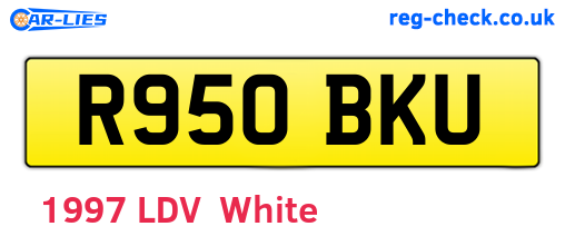R950BKU are the vehicle registration plates.