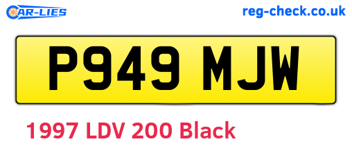 P949MJW are the vehicle registration plates.
