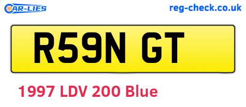 R59NGT are the vehicle registration plates.