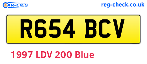 R654BCV are the vehicle registration plates.