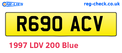 R690ACV are the vehicle registration plates.
