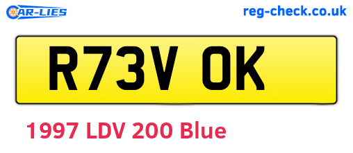R73VOK are the vehicle registration plates.