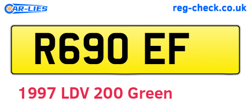 R69OEF are the vehicle registration plates.