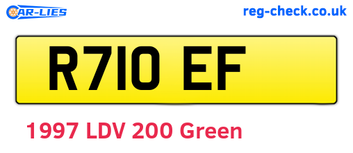 R71OEF are the vehicle registration plates.