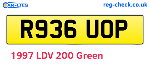R936UOP are the vehicle registration plates.