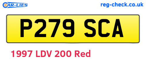 P279SCA are the vehicle registration plates.