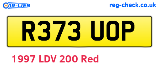 R373UOP are the vehicle registration plates.