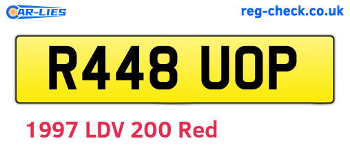 R448UOP are the vehicle registration plates.