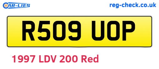 R509UOP are the vehicle registration plates.