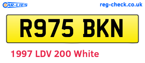 R975BKN are the vehicle registration plates.