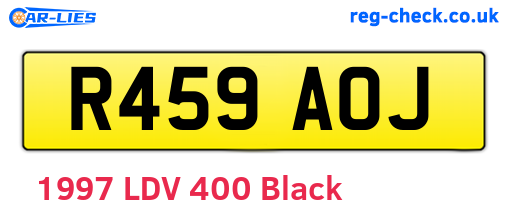 R459AOJ are the vehicle registration plates.