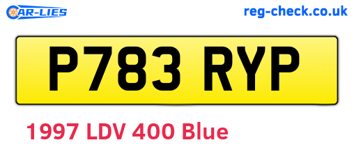 P783RYP are the vehicle registration plates.