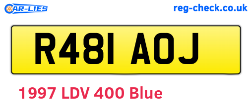 R481AOJ are the vehicle registration plates.