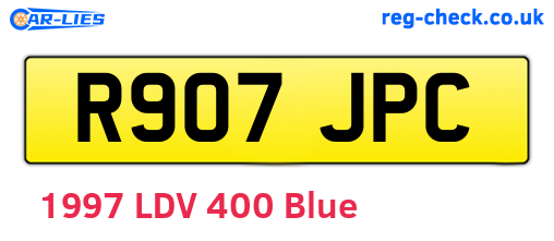 R907JPC are the vehicle registration plates.