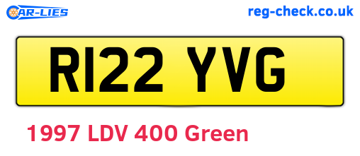 R122YVG are the vehicle registration plates.