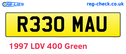 R330MAU are the vehicle registration plates.