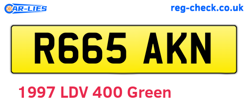 R665AKN are the vehicle registration plates.