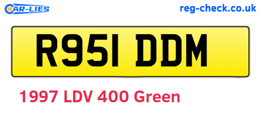 R951DDM are the vehicle registration plates.