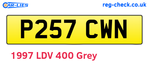 P257CWN are the vehicle registration plates.