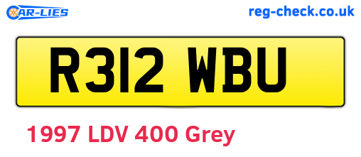 R312WBU are the vehicle registration plates.