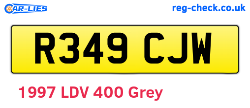 R349CJW are the vehicle registration plates.