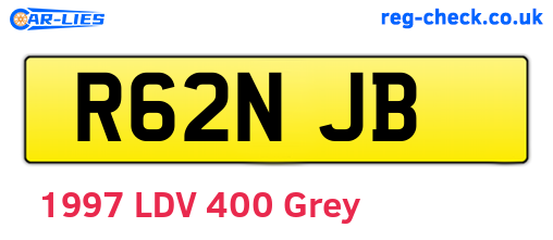 R62NJB are the vehicle registration plates.