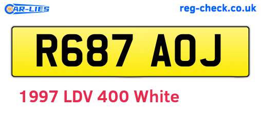 R687AOJ are the vehicle registration plates.