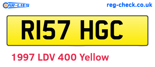 R157HGC are the vehicle registration plates.