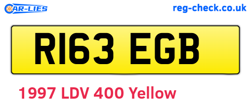 R163EGB are the vehicle registration plates.