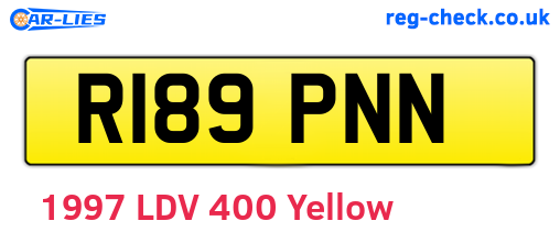 R189PNN are the vehicle registration plates.
