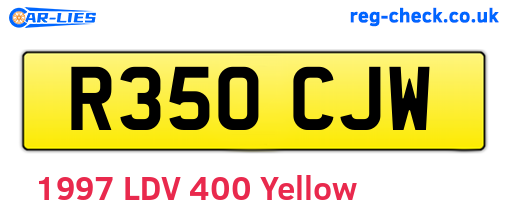 R350CJW are the vehicle registration plates.