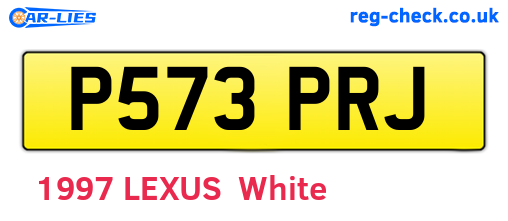 P573PRJ are the vehicle registration plates.