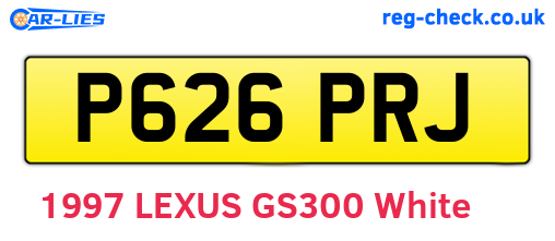 P626PRJ are the vehicle registration plates.
