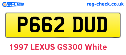 P662DUD are the vehicle registration plates.
