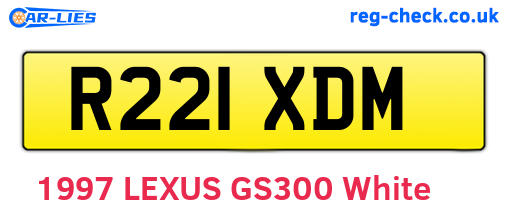 R221XDM are the vehicle registration plates.