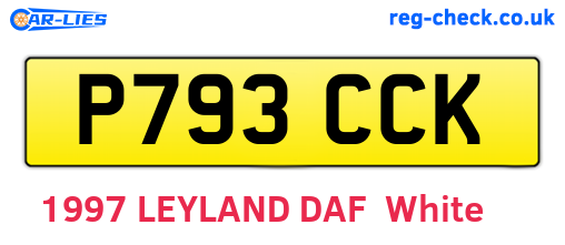 P793CCK are the vehicle registration plates.