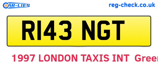R143NGT are the vehicle registration plates.