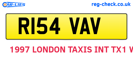 R154VAV are the vehicle registration plates.