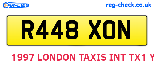 R448XON are the vehicle registration plates.