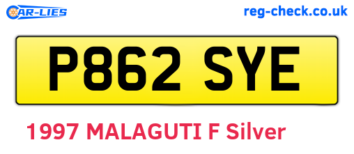 P862SYE are the vehicle registration plates.