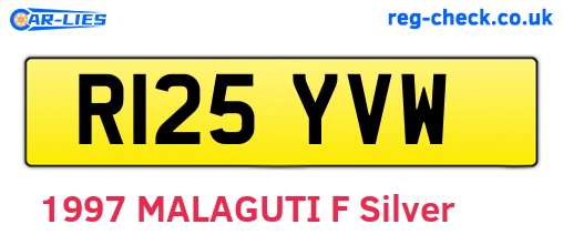 R125YVW are the vehicle registration plates.