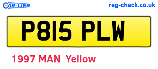 P815PLW are the vehicle registration plates.